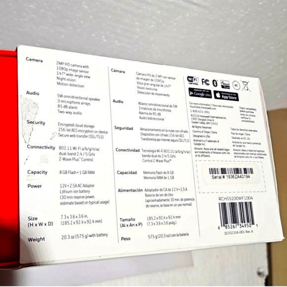 Honeywell Smart Home Security, All-In-One Self-Monitored System Cam Base Station - Picture 2 of 9